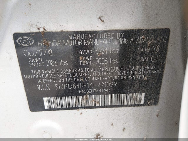 Hyundai ELANTRA SEL 2019 5NPD84LF1KH421099 Image 9