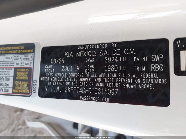 KIA K4 Lx 2026 3KPFT4DE0TE315097 Image 9