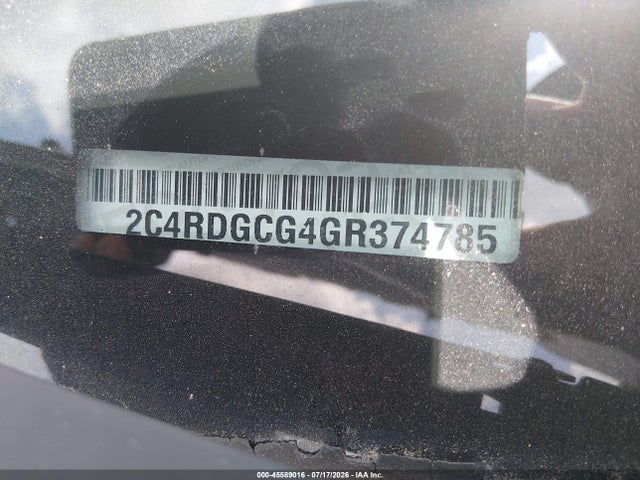 Aukcja sprzedaży 2016 Dodge Grand Caravan Sxt, vin: 2C4RDGCG4GR374785, numer aukcji: 45589016