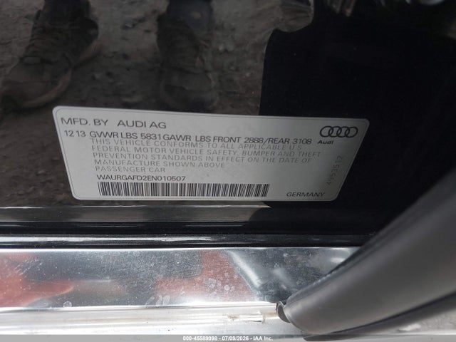 45589098 :رقم المزاد ، WAURGAFD2EN010507 vin ، 2014 Audi A8 L 3.0t مزاد بيع