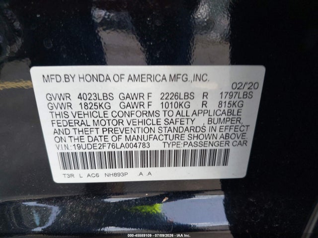 Продаж на аукціоні авто 2020 Acura Ilx Premium Package/technology Package, vin: 19UDE2F76LA004783, номер лоту: 45589109