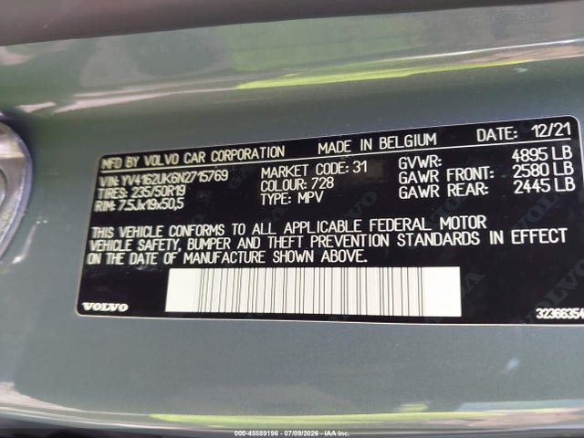 Продаж на аукціоні авто 2022 Volvo Xc40 T5 Momentum, vin: YV4162UK6N2715769, номер лоту: 45589196