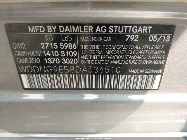 Aukcja sprzedaży 2013 Mercedes-benz S 550 4matic, vin: WDDNG9EB8DA536510, numer aukcji: 45589244