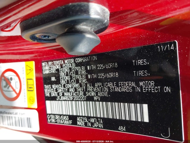 Продажа на аукционе авто 2015 Lexus Nx 200t, vin: JTJBARBZ8F2002207, номер лота: 45589320