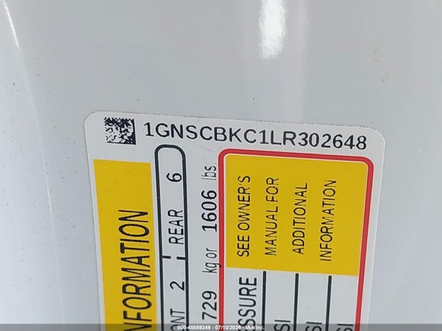 Aukcja sprzedaży 2020 Chevrolet Tahoe 2wd Lt, vin: 1GNSCBKC1LR302648, numer aukcji: 45589346