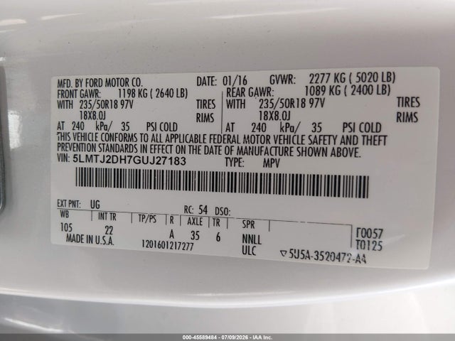Lincoln MKC SELECT 2016 5LMTJ2DH7GUJ27183 Image 9