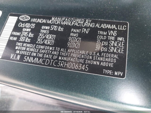Aukcja sprzedaży 2024 Genesis Gv70 3.5t Awd Sport, vin: 5NMMCDTC3RH006345, numer aukcji: 45589552