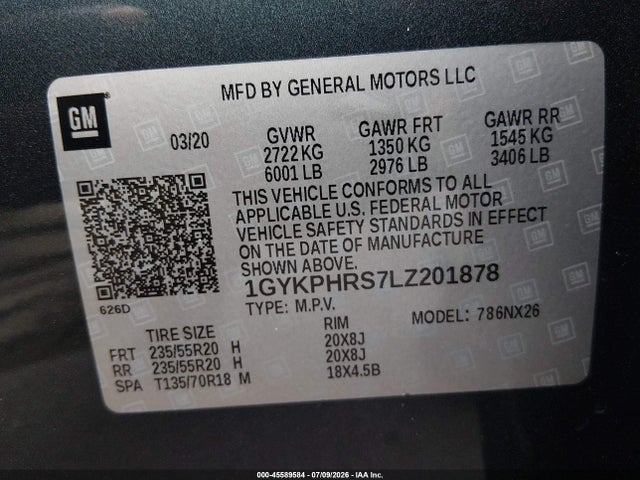 Продаж на аукціоні авто 2020 Cadillac Xt6 Awd Sport, vin: 1GYKPHRS7LZ201878, номер лоту: 45589584