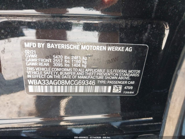 BMW 530e Xdrive 2021 WBA33AG08MCG69346 Image 9