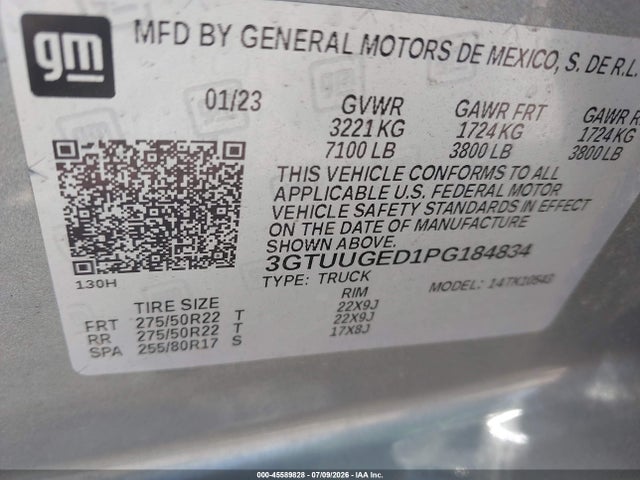 Aukcja sprzedaży 2023 Gmc Sierra 1500 4wd  Short Box Denali, vin: 3GTUUGED1PG184834, numer aukcji: 45589828