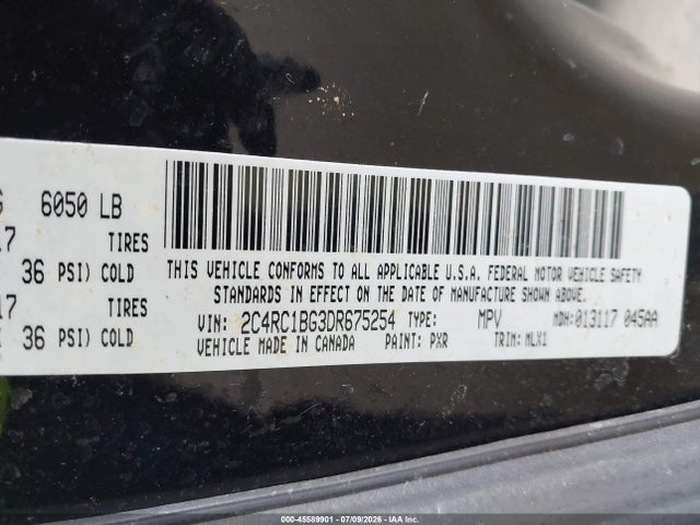 Продажа на аукционе авто 2013 Chrysler Town & Country Touring, vin: 2C4RC1BG3DR675254, номер лота: 45589901