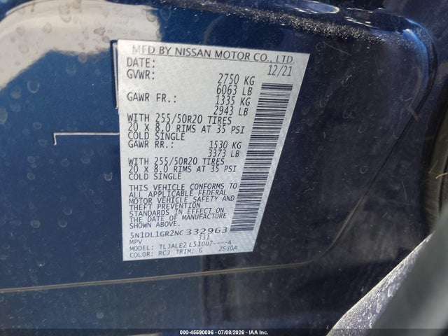 Infiniti Qx60 Sensory 2022 5N1DL1GR2NC332963 Image 9