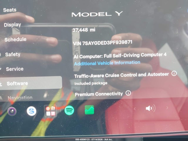Aukcja sprzedaży 2023 Tesla Model Y Rwd, vin: 7SAYGDED3PF939871, numer aukcji: 45590123