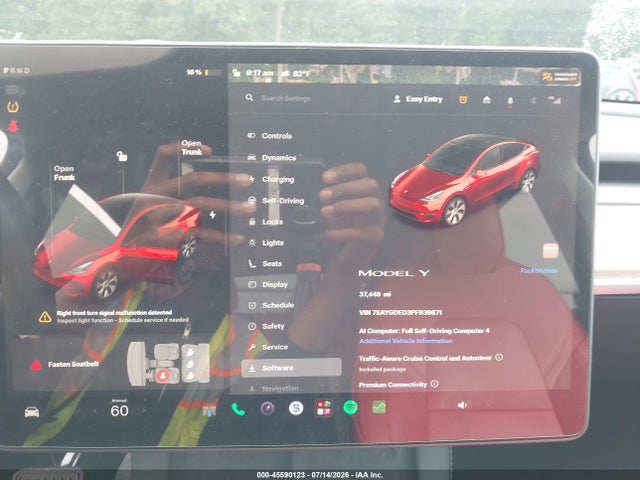 Aukcja sprzedaży 2023 Tesla Model Y Rwd, vin: 7SAYGDED3PF939871, numer aukcji: 45590123