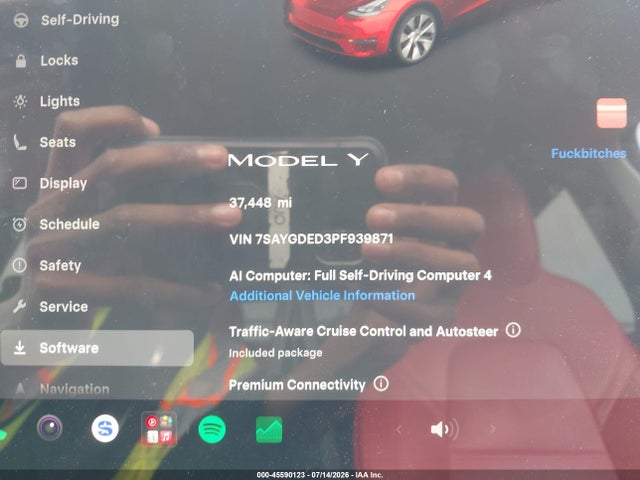 Aukcja sprzedaży 2023 Tesla Model Y Rwd, vin: 7SAYGDED3PF939871, numer aukcji: 45590123