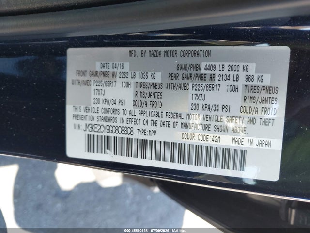 JM3KE2CY9G0808808 Mazda Cx-5 Touring