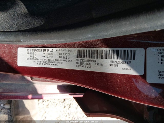 Продаж на аукціоні авто 2015 Chrysler 200 C, vin: 1C3CCCCB5FN545484, номер лоту: 45590174