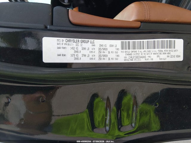 Aukcja sprzedaży 2013 Jeep Grand Cherokee Overland, vin: 1C4RJFCG6DC646003, numer aukcji: 45590284
