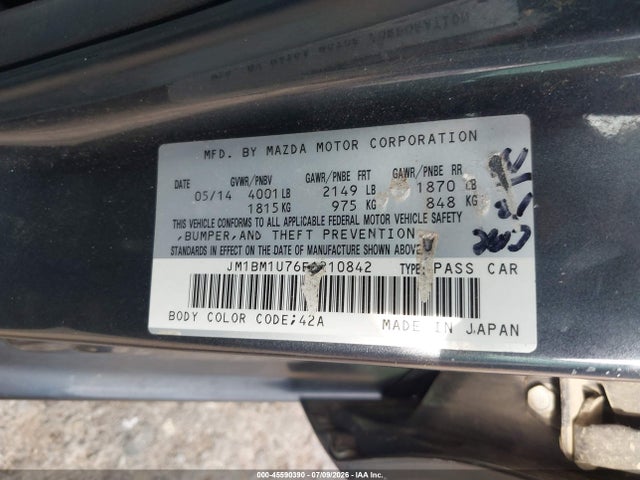 Aukcja sprzedaży 2014 Mazda Mazda3 I Sport, vin: JM1BM1U76E1210842, numer aukcji: 45590390