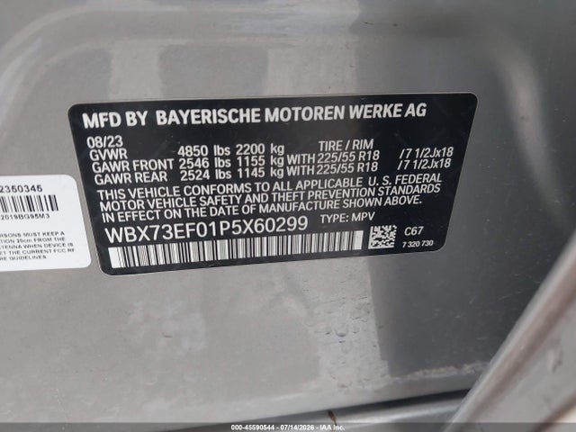 2023 Bmw X1 Xdrive28i მანქანა იყიდება აუქციონზე, vin: WBX73EF01P5X60299, აუქციონის ნომერი: 45590544