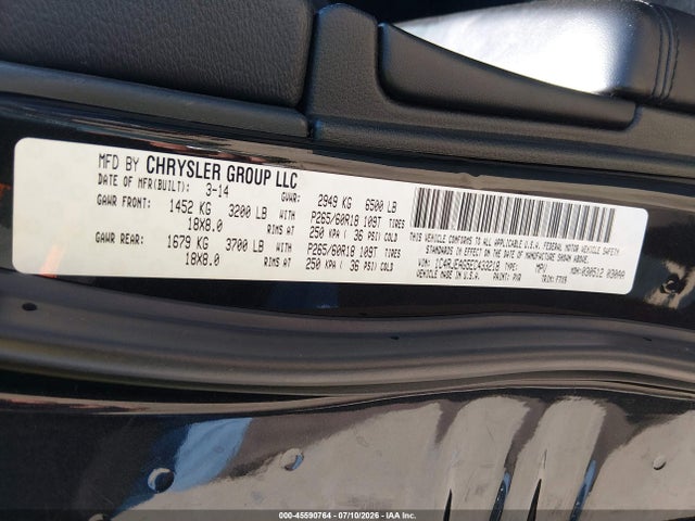 Продаж на аукціоні авто 2014 Jeep Grand Cherokee Laredo, vin: 1C4RJEAG5EC433218, номер лоту: 45590764