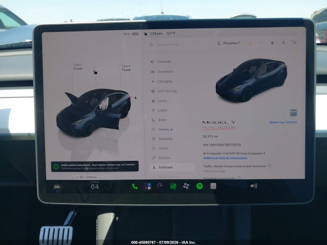 Aukcja sprzedaży 2025 Tesla Model Y Performance Dual Motor All-wheel Drive, vin: 7SAYGDEF2SF311570, numer aukcji: 45590767