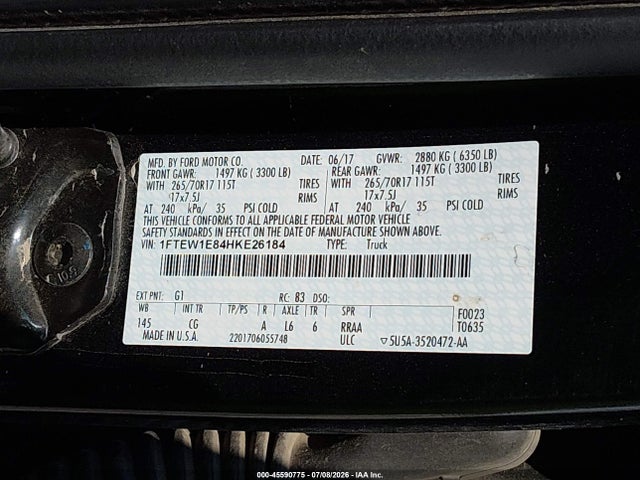 Ford F-150 Xl 2017 1FTEW1E84HKE26184 Image 9