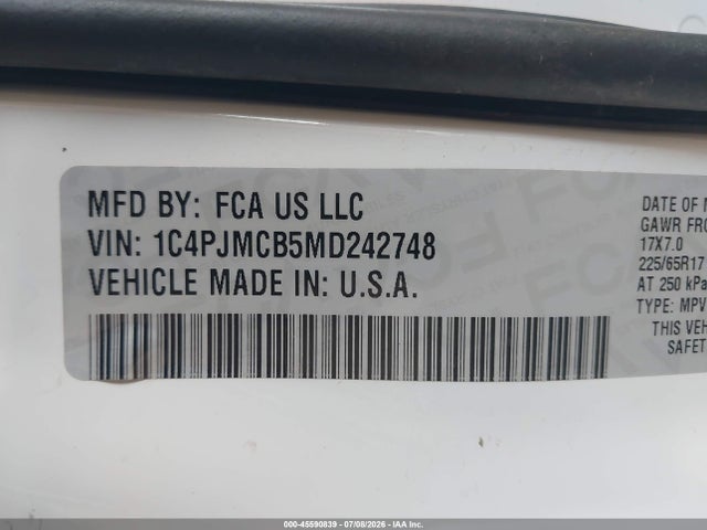 Jeep Cherokee Latitude 4x4 2021 1C4PJMCB5MD242748 Image 9