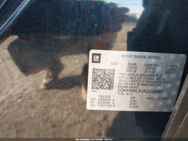 45590853 :رقم المزاد ، 1GKKNXLS1KZ218483 vin ، 2019 Gmc Acadia Denali مزاد بيع