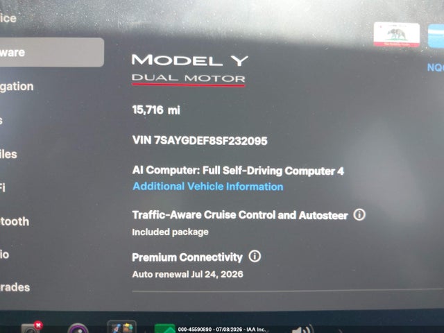 7SAYGDEF8SF232095 Tesla Model Y Performance Dual Motor All-wheel Drive