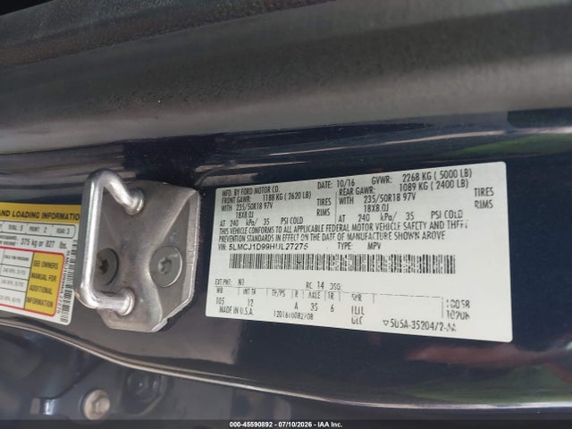 Продажа на аукционе авто 2017 Lincoln Mkc Premiere, vin: 5LMCJ1D99HUL27275, номер лота: 45590892