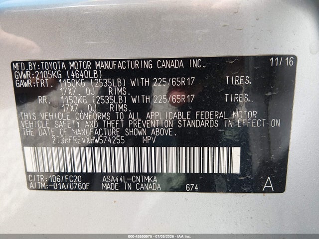 Toyota Rav4 Xle 2017 2T3RFREVXHW574255 Image 9