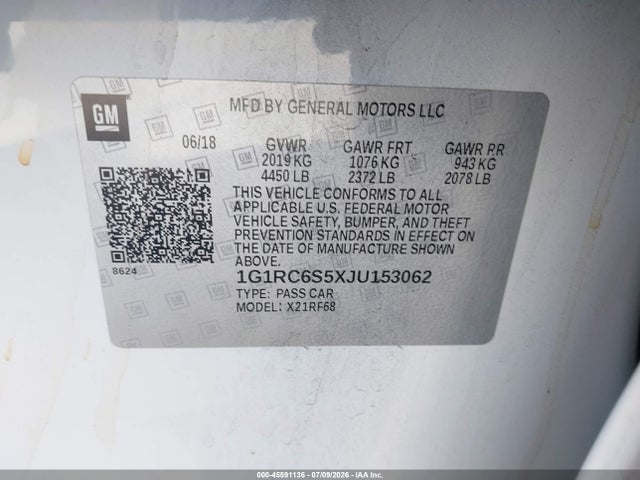 Chevrolet VOLT LT 2018 1G1RC6S5XJU153062 Image 9