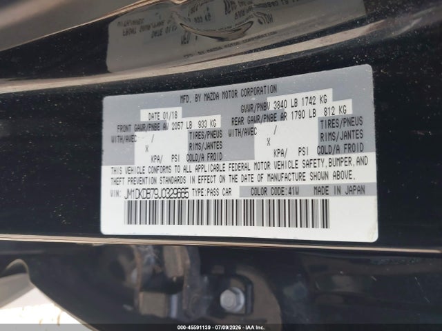 Aukcja sprzedaży 2018 Mazda Cx-3 Sport, vin: JM1DKDB79J0329665, numer aukcji: 45591139