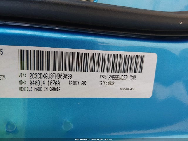 Продаж на аукціоні авто 2015 Dodge Charger R/t Scat Pack, vin: 2C3CDXGJ3FH809090, номер лоту: 45591373