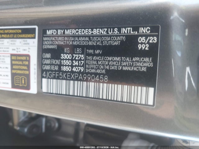 Продажа на аукционе авто 2023 Mercedes-benz Gls 450 4matic, vin: 4JGFF5KEXPA990458, номер лота: 45591393