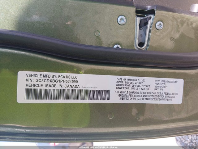 Продаж на аукціоні авто 2023 Dodge Charger Sxt, vin: 2C3CDXBG1PH534090, номер лоту: 45591425