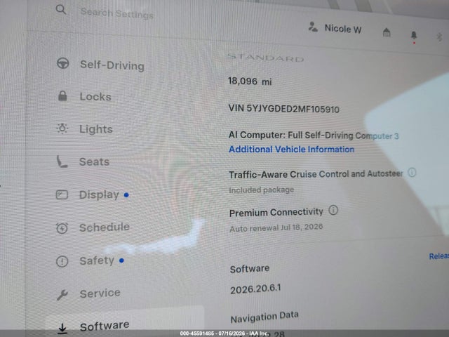 Продаж на аукціоні авто 2021 Tesla Model Y Standard Range Rear-wheel Drive, vin: 5YJYGDED2MF105910, номер лоту: 45591485