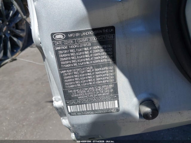 Продаж на аукціоні авто 2005 Land Rover Lr3 Se, vin: SALAE25475A329169, номер лоту: 45591594