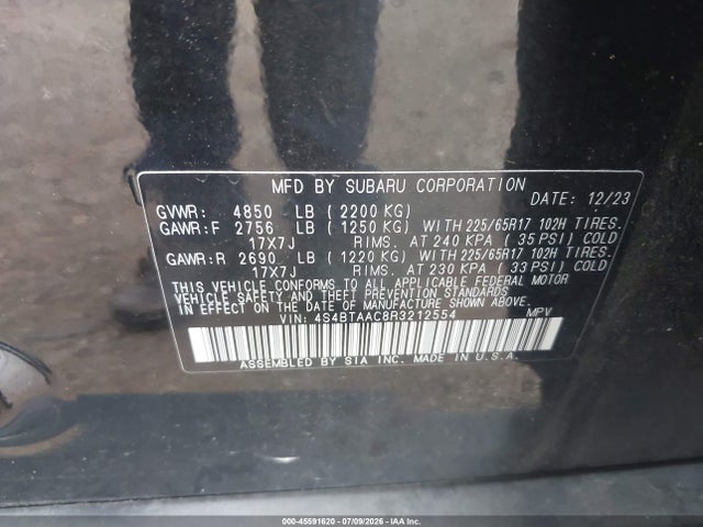 Subaru Outback 2024 4S4BTAAC8R3212554 Image 9