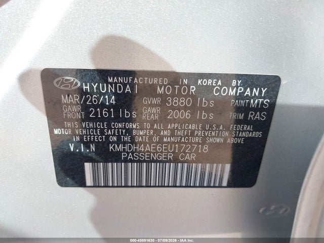Hyundai ELANTRA SE 2014 KMHDH4AE6EU172718 Image 9