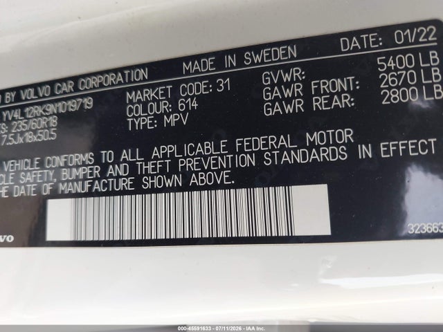 YV4L12RK9N1019719 Volvo Xc60 B5 Momentum