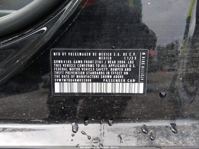 45591634 :رقم المزاد ، 3VW7M7BU4RM032808 vin ، 2024 Volkswagen Jetta 1.5t Se مزاد بيع