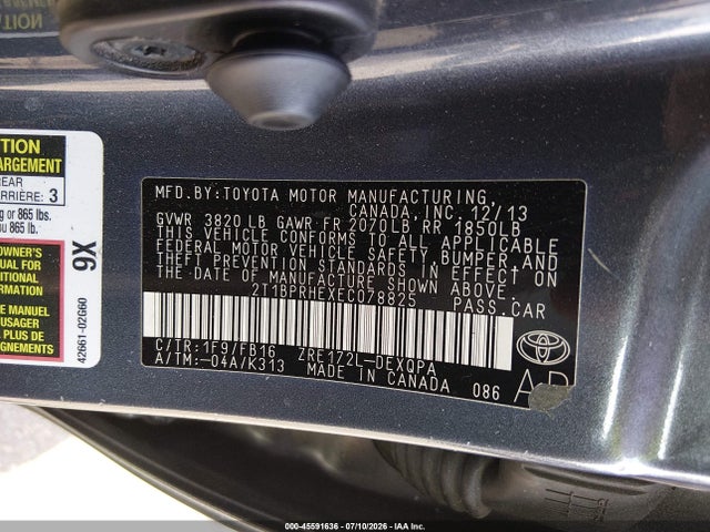 Продажа на аукционе авто 2014 Toyota Corolla Le Eco, vin: 2T1BPRHEXEC078825, номер лота: 45591636