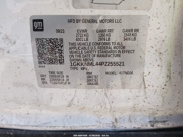 Продаж на аукціоні авто 2023 Gmc Acadia Fwd Slt, vin: 1GKKNML44PZ255521, номер лоту: 45591656
