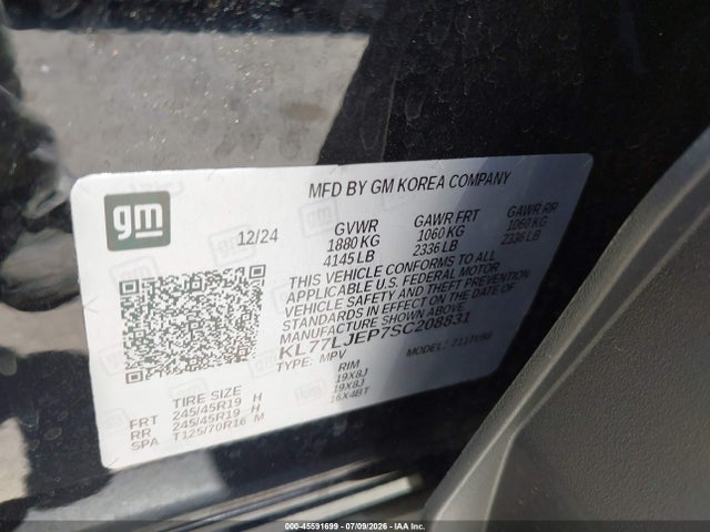 Aukcja sprzedaży 2025 Chevrolet Trax Fwd 2rs, vin: KL77LJEP7SC208831, numer aukcji: 45591699