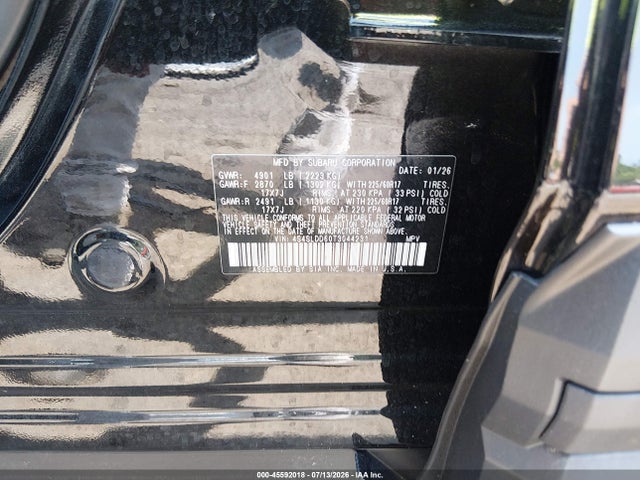 Aukcja sprzedaży 2026 Subaru Forester Premium, vin: 4S4SLDD60T3044231, numer aukcji: 45592018