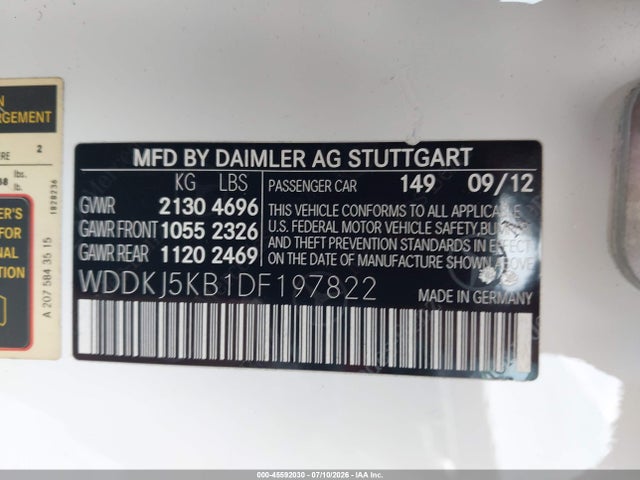 Продаж на аукціоні авто 2013 Mercedes-benz E 350, vin: WDDKJ5KB1DF197822, номер лоту: 45592030