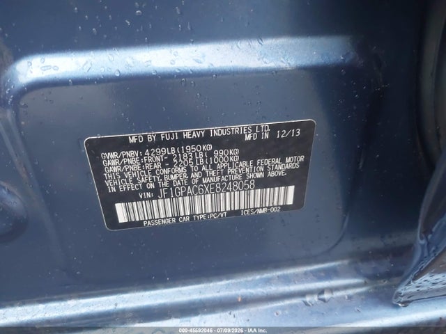 45592046 :رقم المزاد ، JF1GPAC6XE8248058 vin ، 2014 Subaru Impreza 2.0i Premium مزاد بيع