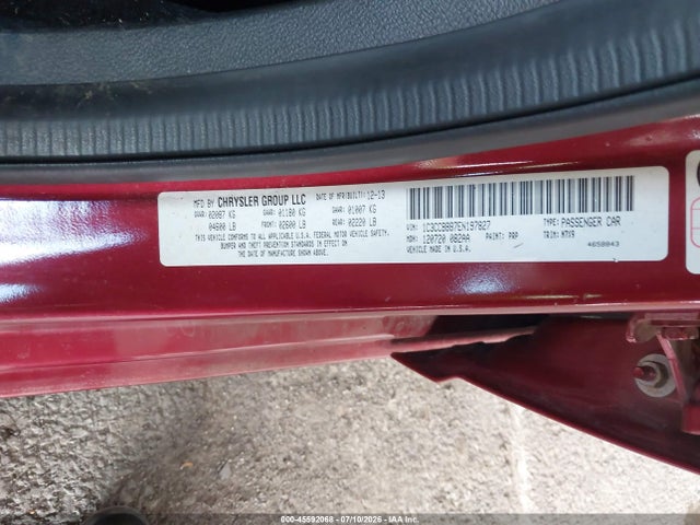 2014 Chrysler 200 Touring მანქანა იყიდება აუქციონზე, vin: 1C3CCBBB7EN197827, აუქციონის ნომერი: 45592068